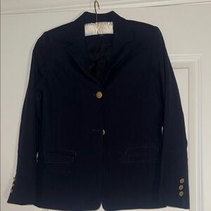 Classic Black Women's Blazer with Gold Buttons